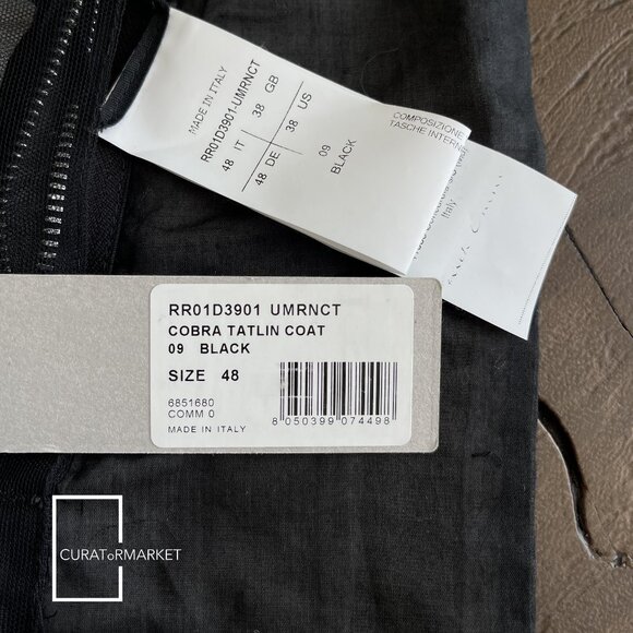 Rick Owens: EU48 GRAIL Runway Sample Cobra Silk Tatlin Jumbo Coat SS24 Lido - Picture 10 of 16